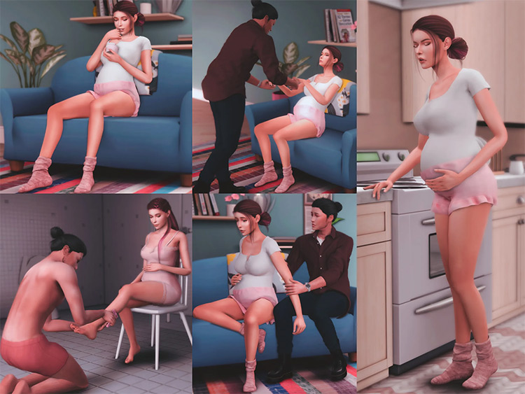 The Other Side of Pregnancy Pose Pack / TS4 CC
