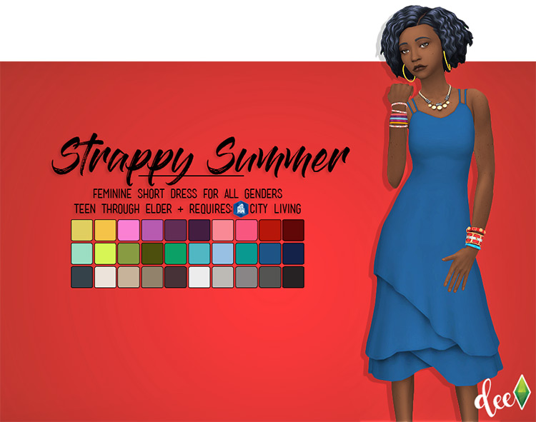 Strappy Summer Dress / Sims 4 CC