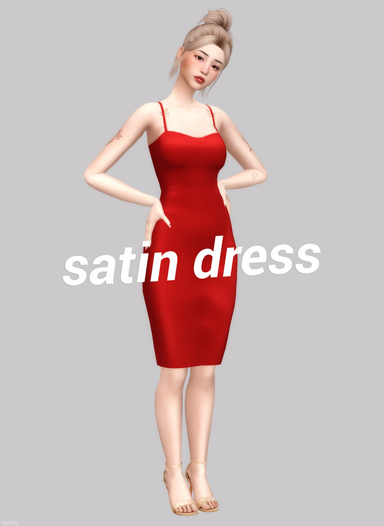 Satin Dress / Sims 4 CC