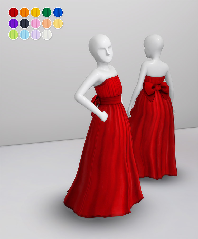 Ribbon Gown For Kids / Sims 4 CC