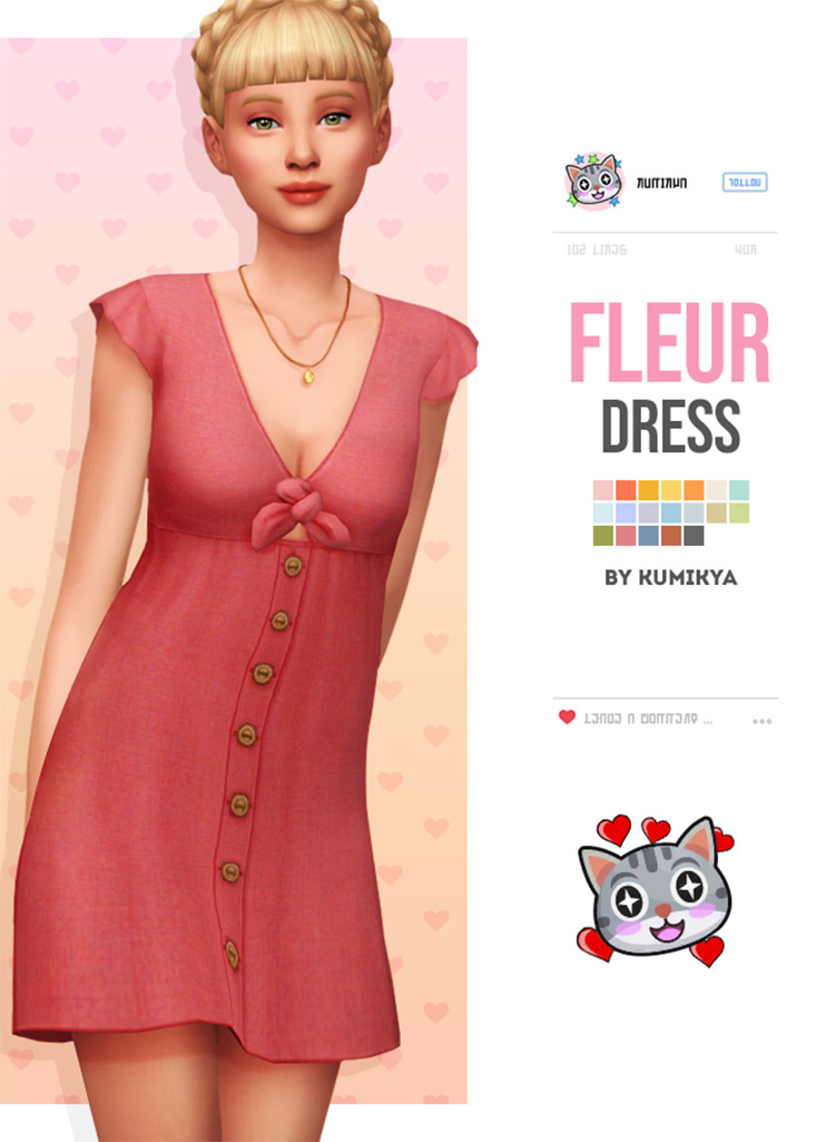 Fleur Dress / Sims 4 CC