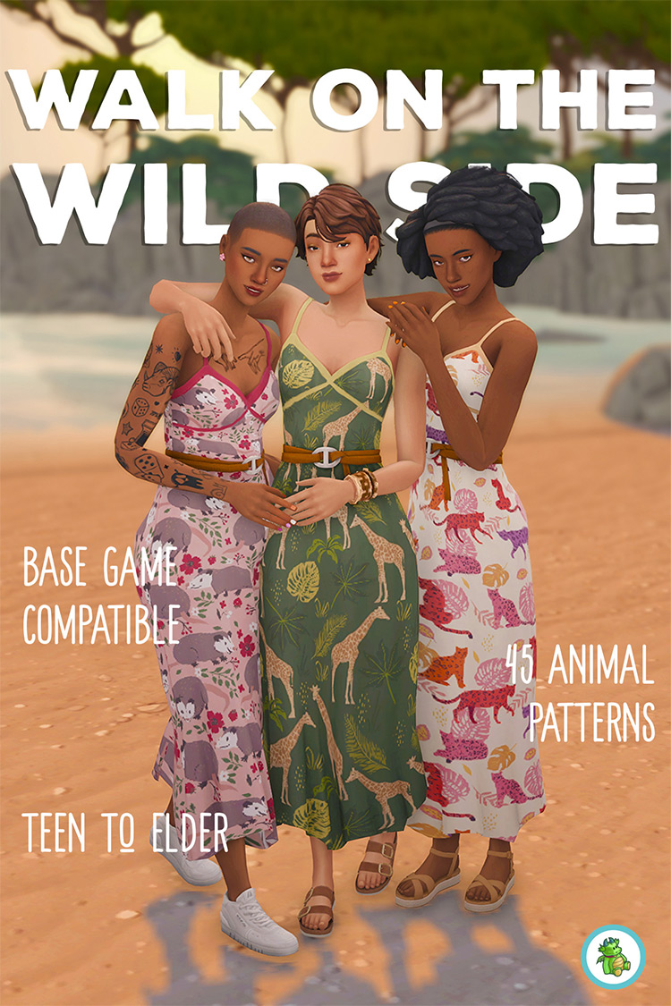 Walk On The Wild Side Dress / Sims 4 CC