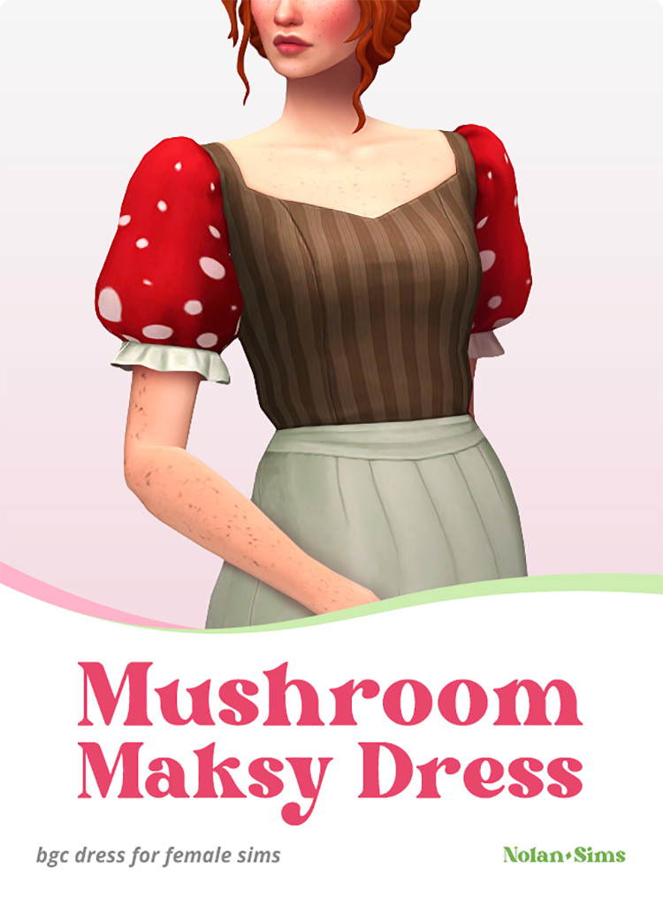 Mushroom Masky Dress / Sims 4 CC