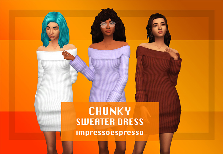 Chunky Sweater Dress / Sims 4 CC