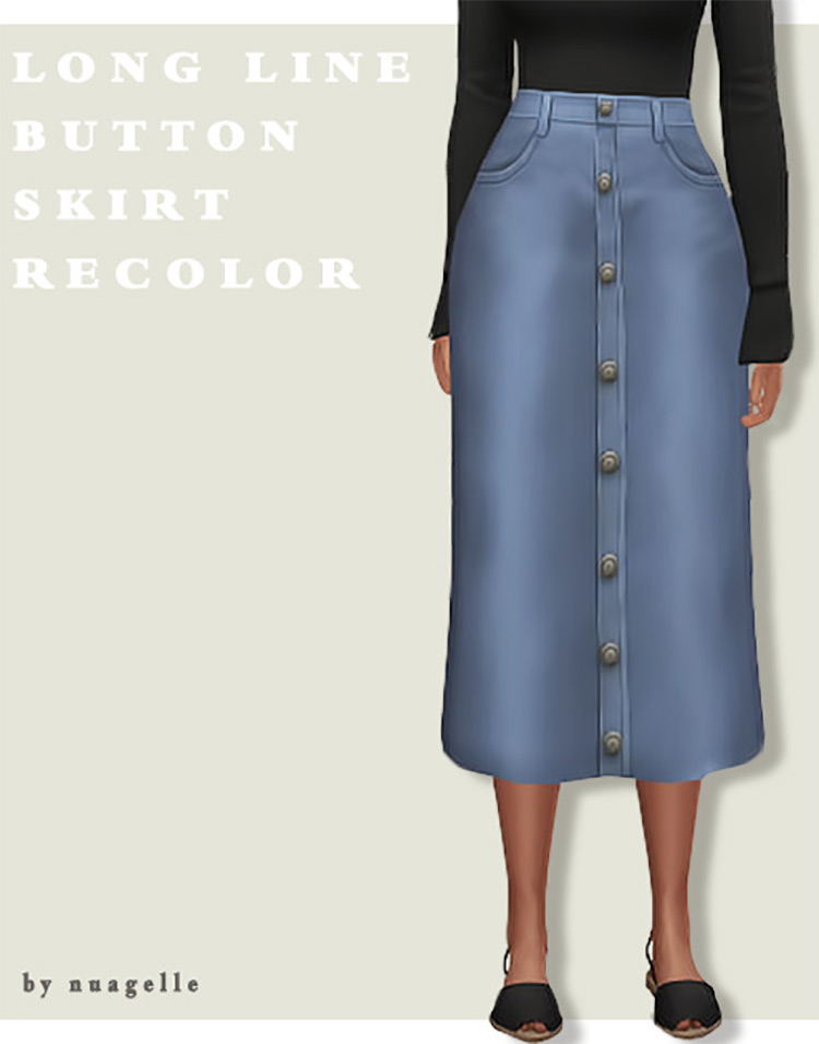 Long Line Button Skirt Recolor / Sims 4 CC