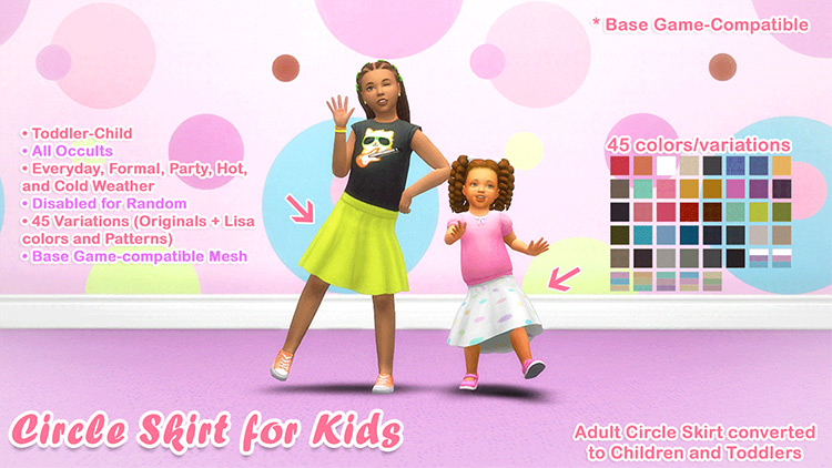 Circle Skirt For Kids / Sims 4 CC