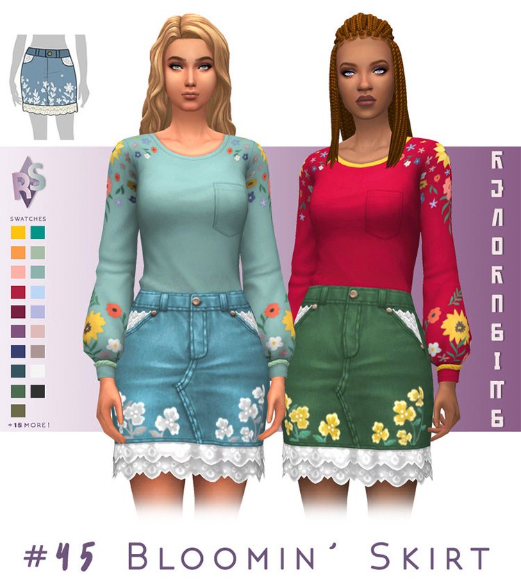 Bloomin’ Skirt / Sims 4 CC