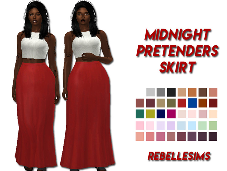 Midnight Pretenders Skirt / Sims 4 CC