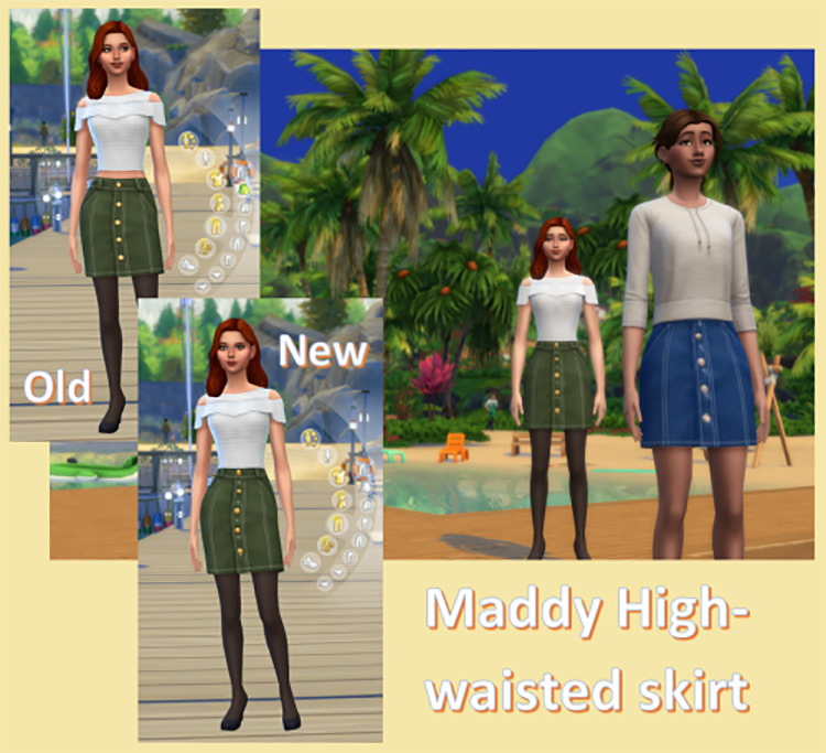 Maddy High Waisted Skirt / Sims 4 CC