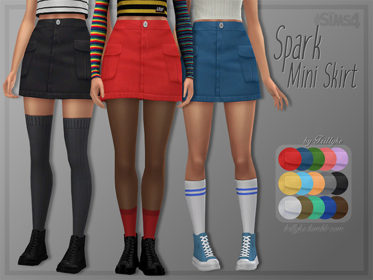 Spark Mini Skirt / Sims 4 CC