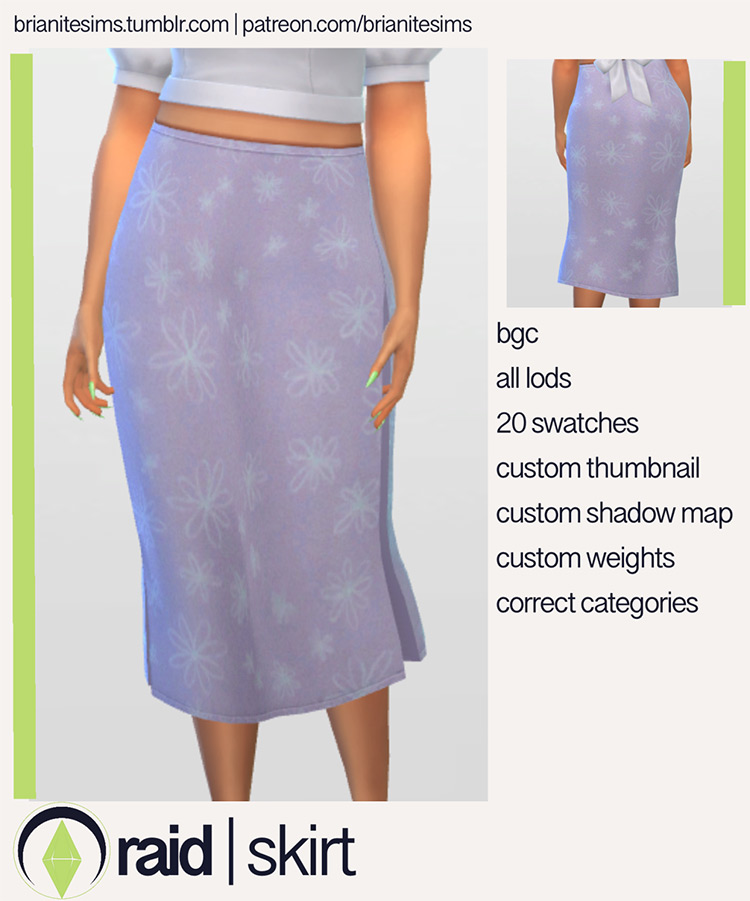 Raid Skirt / Sims 4 CC