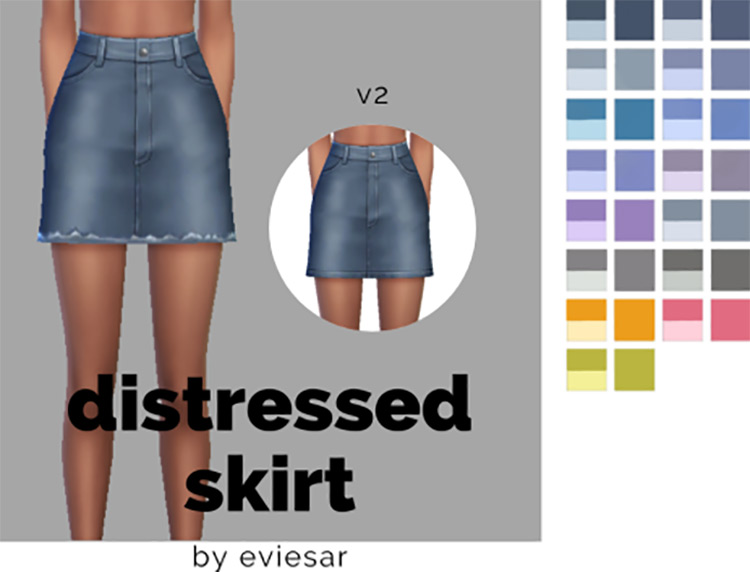 Distressed Skirt / Sims 4 CC