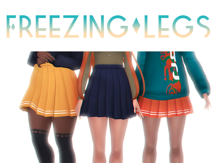 Freezing Legs Pleated Skirts / Sims 4 CC