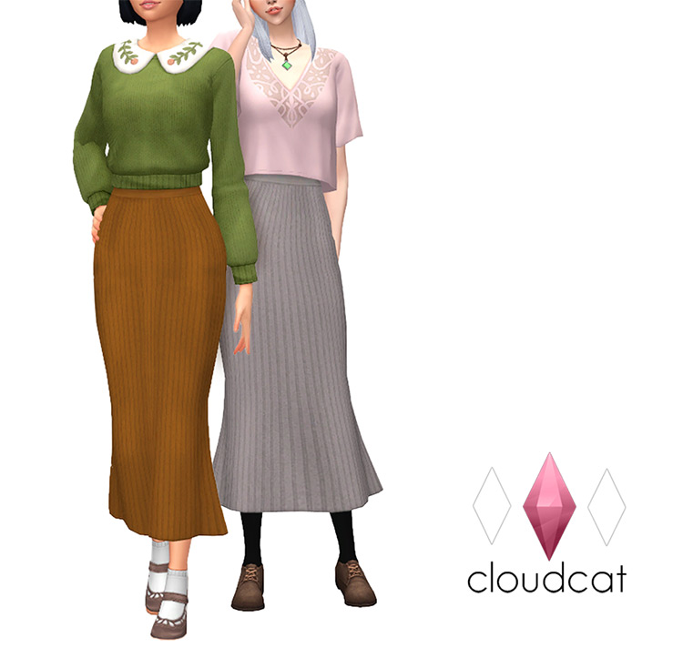 Incheon Skirt Separated / Sims 4 CC