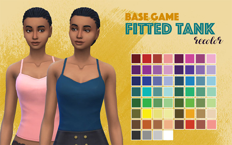 Base Game Fitted Tank Recolor by justkeepsimming / Sims 4 CC