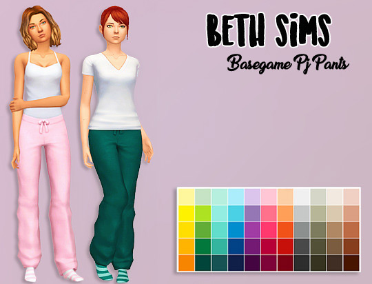 Basegame PJ Pants by beth sims / TS4 CC