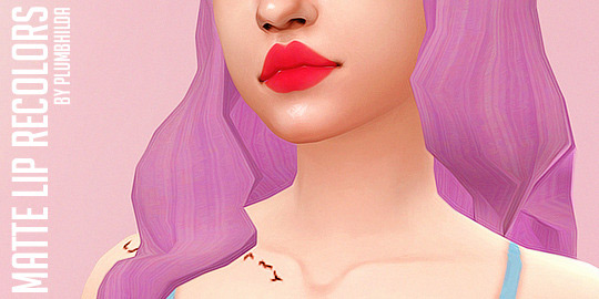 Matte Lip Recolor by plumbhilda / Sims 4 CC