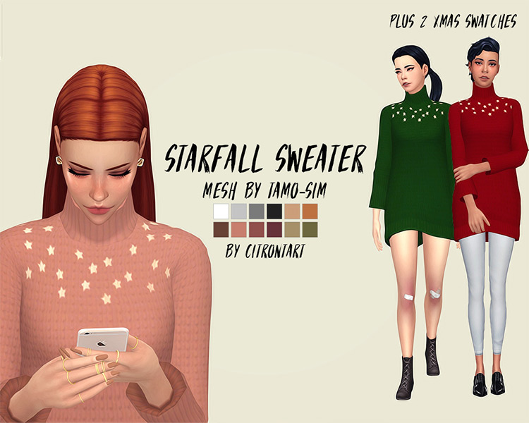 Starfall Sweater Recolour by citrontart / Sims 4 CC