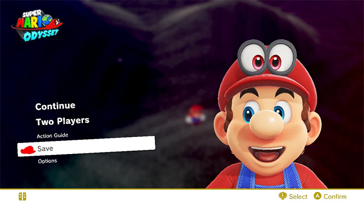 Mario with no Stache in Super Mario Odyssey