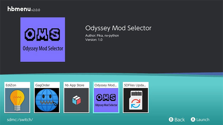 Odyssey Mod Selector - Screenshot