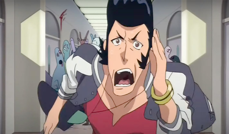 Man running in Space Dandy