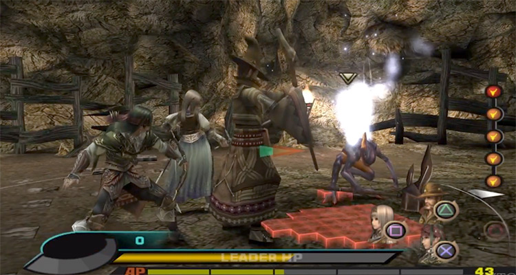 Battle scene in Valkyrie Profile 2: Silmeria PS2