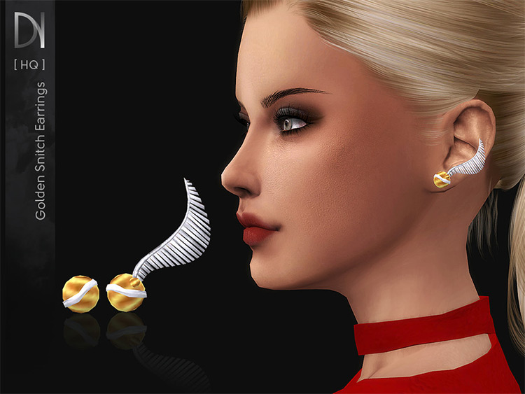 Golden Snitch Earrings - Sims 4 CC