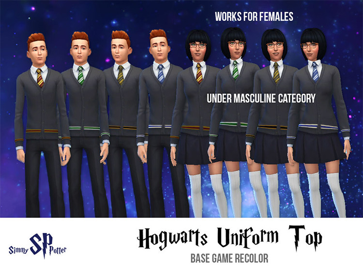 Hogwarts Uniform Top clothing CC