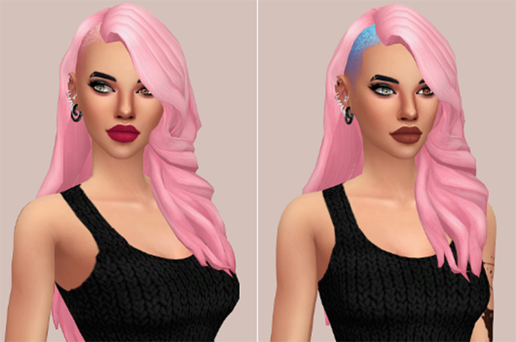 sims 4 big hair cc side buns