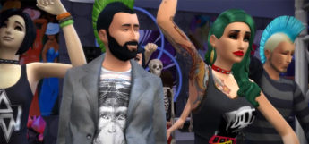 Rockers and punk sims at a concert - Sims 4 screenshot