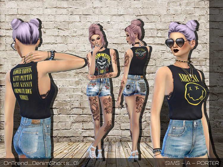 On Trend Rock Shirts CC set - The Sims 4