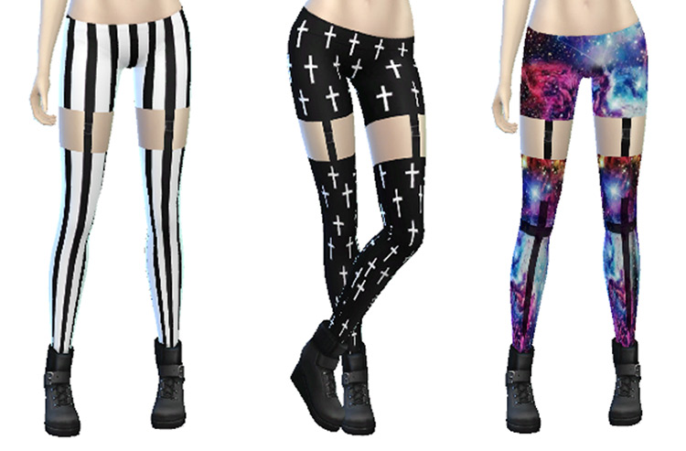 Goth Punk Garter Leggings TS4 CC