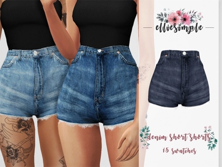 Classic denim jean shorts - TS4 CC