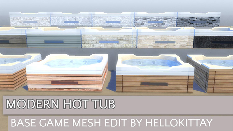 Modern designed basic hot tub for home - Sims 4 CC