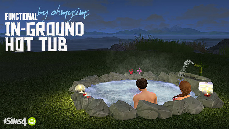 Working in-ground hot tub CC - Sims 4