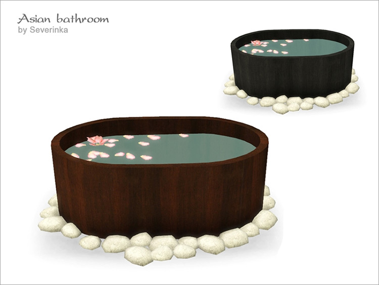 Japanese tub design for asian bathroom - Sims 4 CC