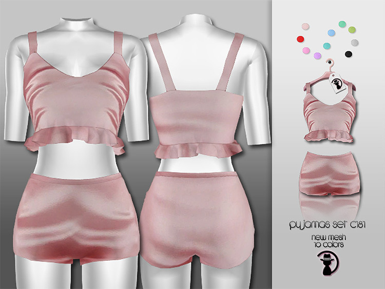 Top and bottoms pyjamas set - Sims 4 CC