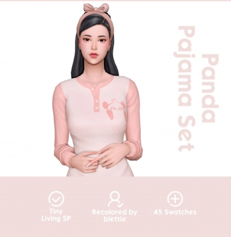 Cute panda pajamas - Sims 4 CC