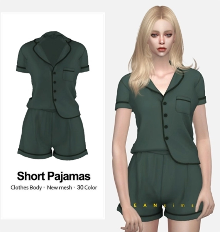 Shorts and pajama top Sims 4 CC