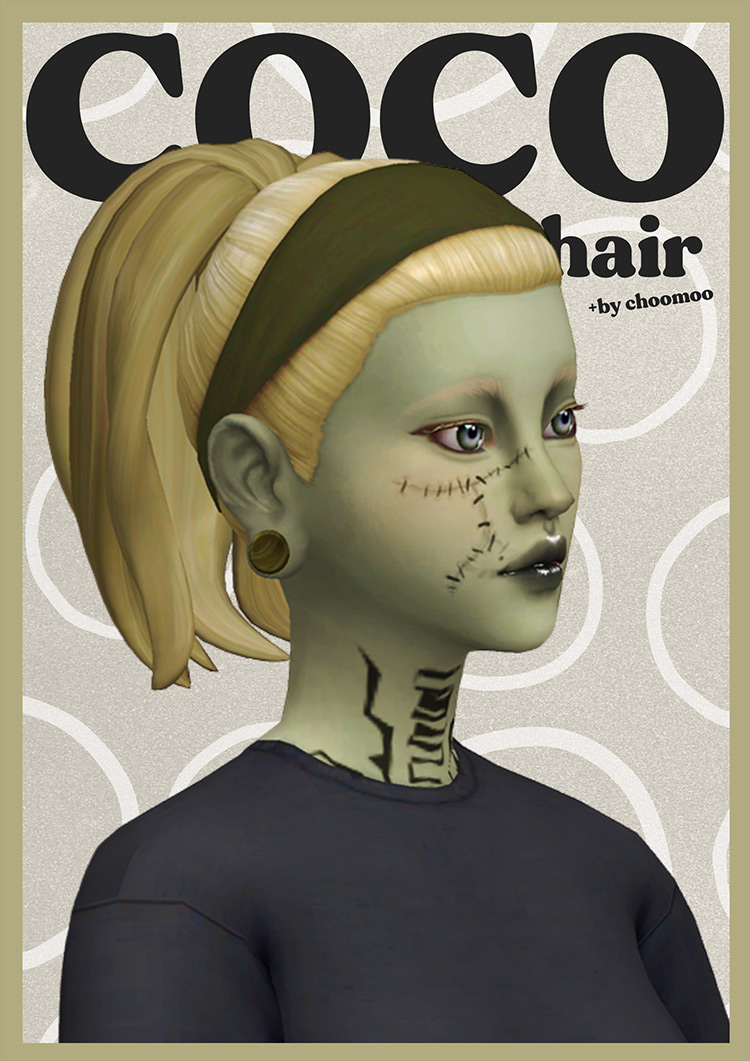 Coco The Sims 4 ponytail hair CC