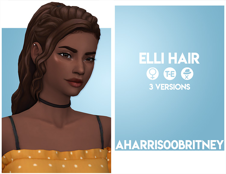 sims 4 cute ponytail hair cc