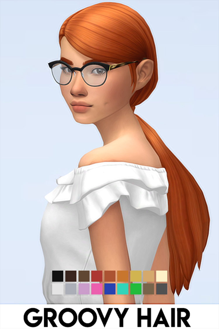 ponytail sims 4 cc kid hair