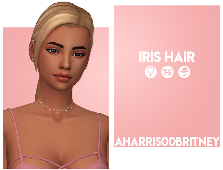 high ponytail with side bangs hair sims 4 cc