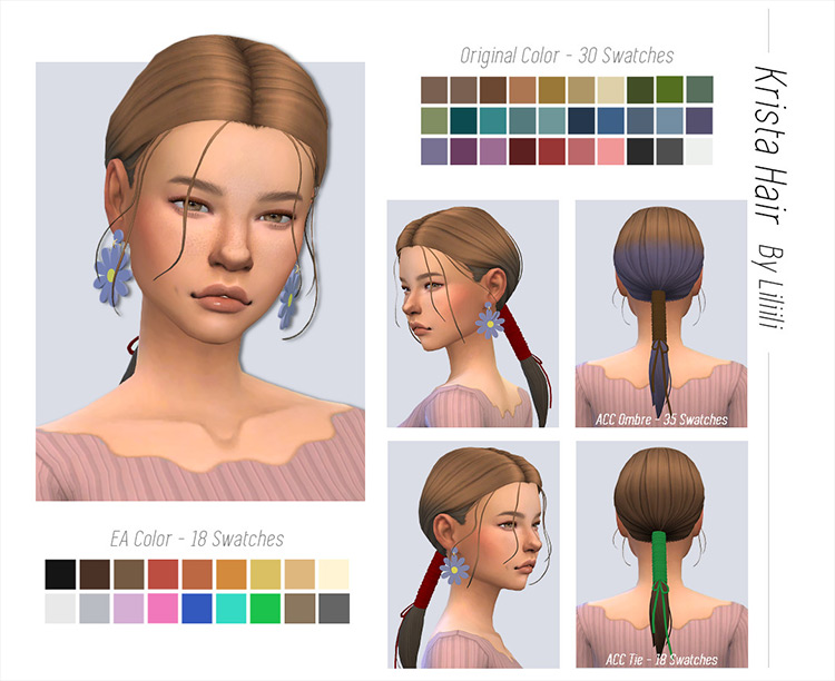 Krista CC Sims 4 ponytail screenshot