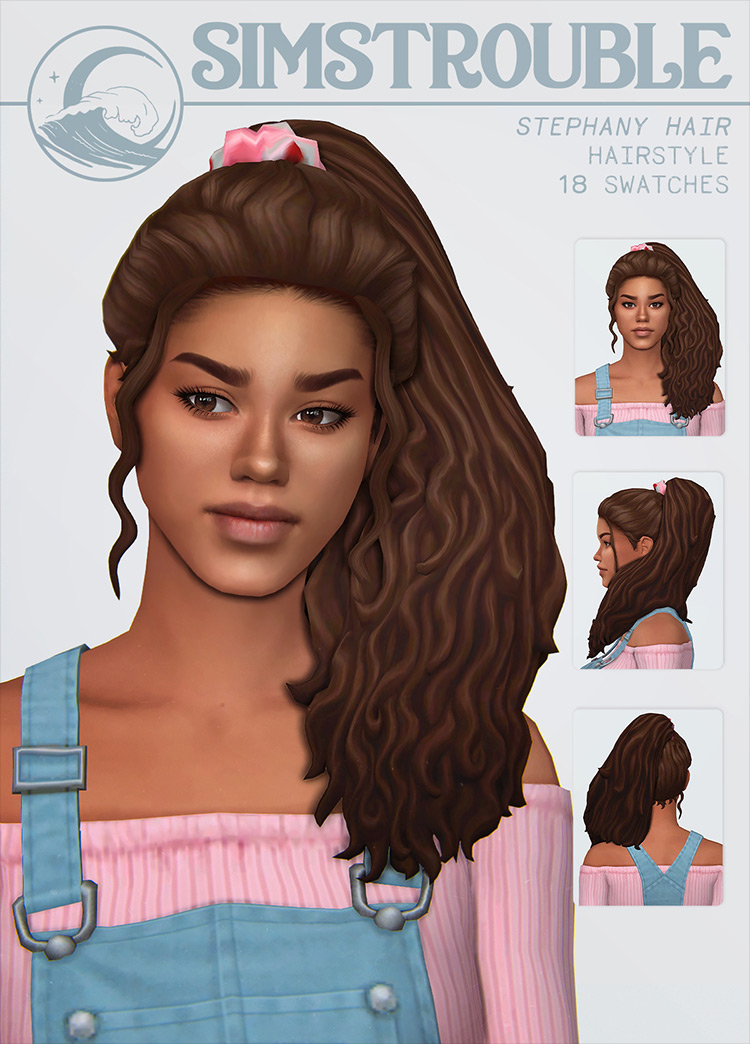 Stephany Ponytail CC for The Sims 4