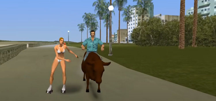 Tommy Vercetti riding a bull modded - GTA Vice City
