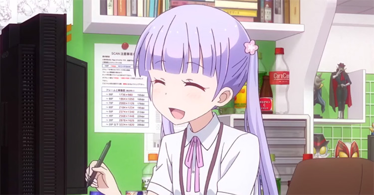 Aoba Suzukaze working in office - New Game anime