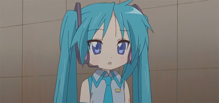 Hatsune Miku Vocaloid reference in Lucky Star anime