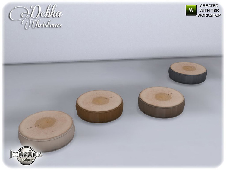 Small stumps - Christmas themed coffee tables Sims4 CC