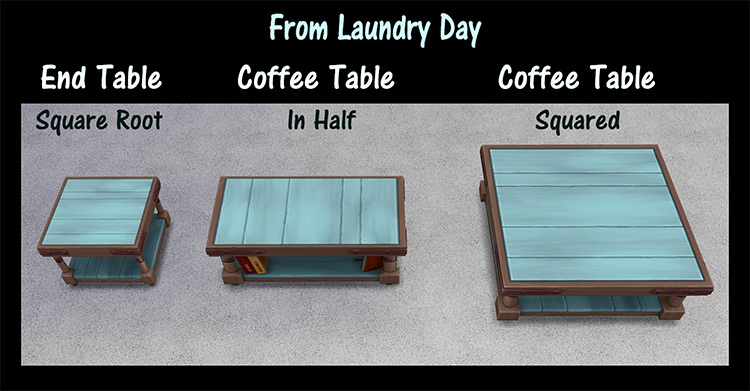 Turquoise coffee tables recolored TS4 CC